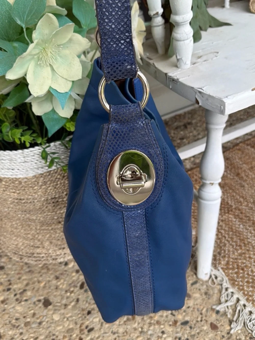 Vintage Y2K Blue Coach Penelope Hobo Leather Shoulder Bag